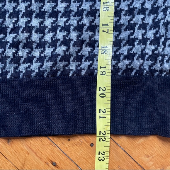 J. Crew Merino Wool Houndstooth Sweater in Navy and Gray - Picture 7 of 7